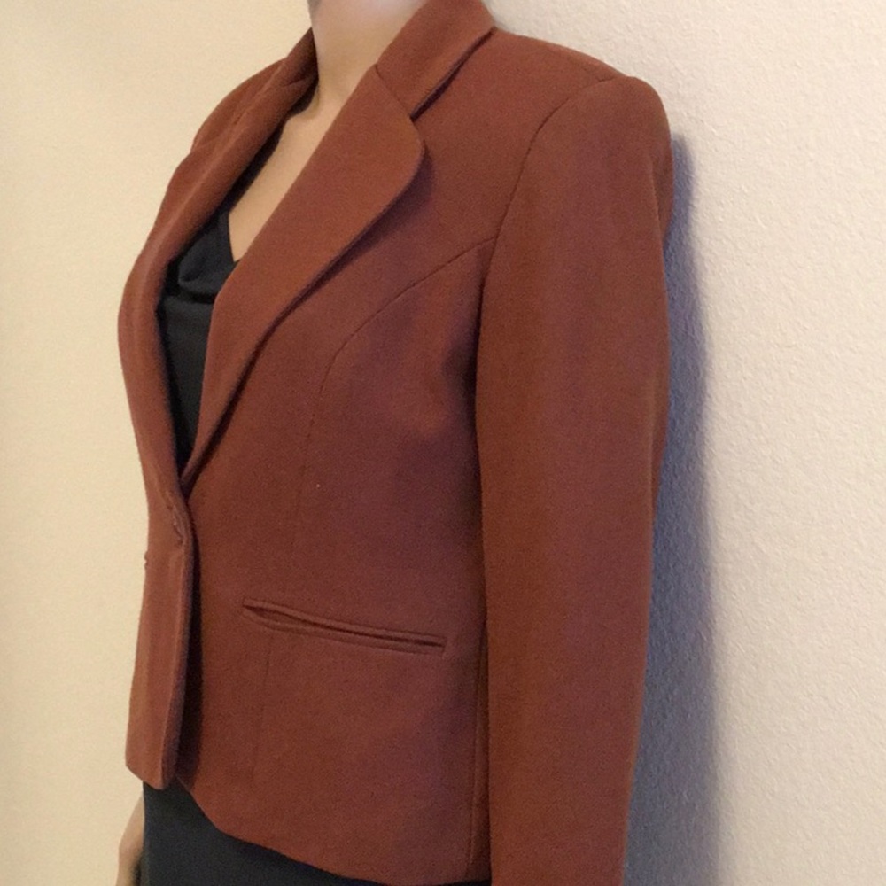 Wool Blazer Rust Color Size 2p Euc - image 3